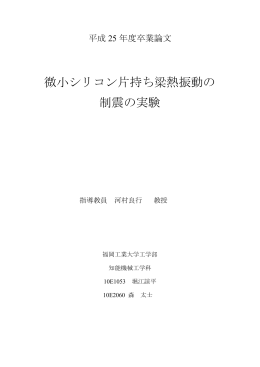 微小シリコン片持ち梁熱振動の 制震の実験