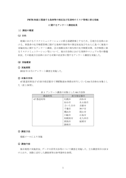 1 PRTR 制度に関連する条例等の制定及び災害時のリスク管理
