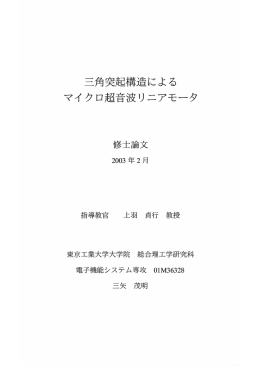 三角突起機構によるマイクロ超音波リニアモータ