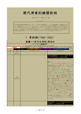 歴代演奏記録簡約版 - 早稲田大学日本女子大学室内合唱団OBOG会