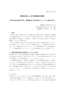 金環日食による日射強度の推定: - Keio Economic Observatory