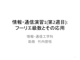 情報・通信演習1(第2週目): フーリエ級数とその応用
