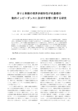 滑りと剥離の境界非線形性が杭基礎の 動的インピーダンスに