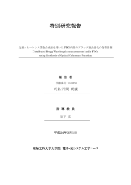 光波コヒーレンス関数合成法を用いたFBG内部の