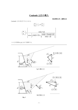 Coulomb 土圧の導入 ( ) ( ) ( ) ( ) ( )