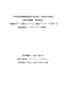 科学技術連携施策群の効果的・効率的な推進 補完的課題 事後評価