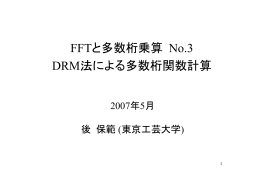 FFTと多数桁乗算 No.3 DRM法による多数桁関数計算