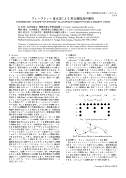 ウェーブレット選点法による非圧縮性流体解析