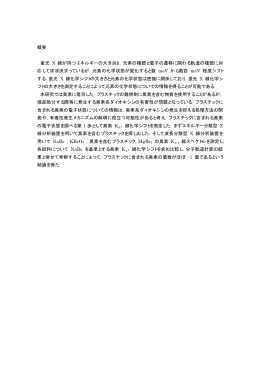 概要 蛍光 X 線が持つエネルギーの大きさは，元素の種類と