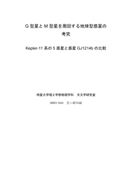 G 型星と M 型星を周回する地球型惑星の 考究