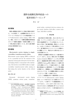 遷移金属酸化物単結晶への 電界効果ドーピング