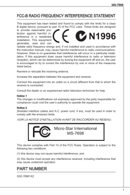 FCC-B Radio FRequenCy inteRFeRenCe StateMent - Mini