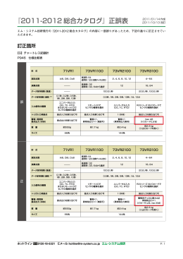 『2011-2012 総合カタログ』正誤表 - M