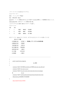 パワースペクトルを求めるプログラム 入力パラメーター dint メッシュサイズ