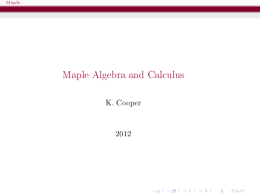 Maple Symbolic Calculation