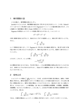 1 楕円関数の話 2 倍角公式