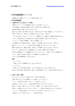 力学的波動関数のつくり方 ( )t ( )t ( )1