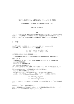 スピン作用をもつ超曲面とモーメント写像