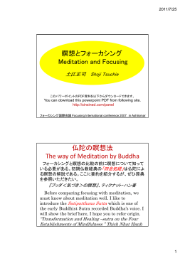 瞑想とフォーカシング Meditation and Focusing 仏陀の瞑想法 The way