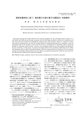 通信容量制約に基づく動的量子化器の量子化幅設計と性能