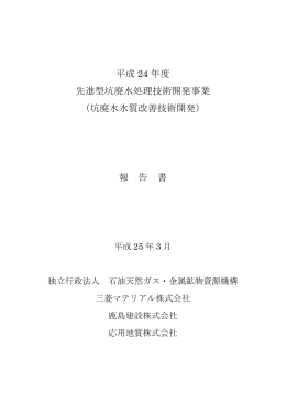 平成 24 年度 先進型坑廃水処理技術開発事業