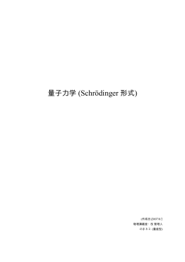 量子力学 (Schr¨odinger 形式)