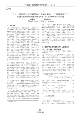 アオリ撮像時の被写界深度の増減を利用した距離計測方式