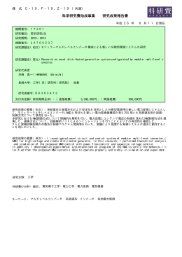PDF - KAKEN - 科学研究費助成事業データベース