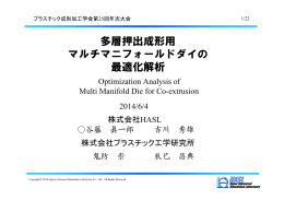 ①多層押出成形用マルチマニフォールドダイの最適化解析
