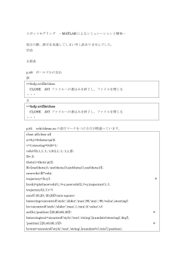 ロボットモデリング －MATLAB によるシミュレーションと開発― 校正の際