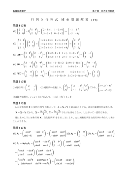 行 列 と 行 列 式 補 充 問 題 解 答
