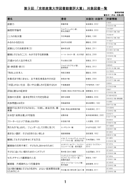 第9回 「京都産業大学図書館書評大賞」 対象図書一覧