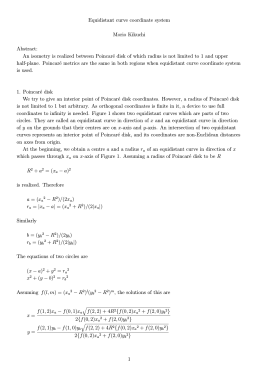 Equidistant curve coordinate system Morio Kikuchi Abstract