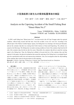 小型漁船第三新生丸の衝突転覆事故の検証 Analysis on the