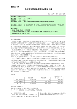 様式 C-19 科学研究費補助金研究成果報告書 - KAKEN