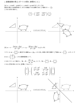 ⋆ 変数変換の例 (レポートの問 5. 参照のこと)