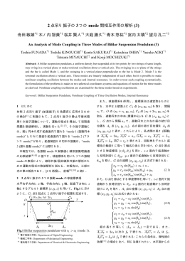 2点吊り振子の 3つの mode 間相互作用の解析 (3) 舟田敏雄 *1 木ノ内