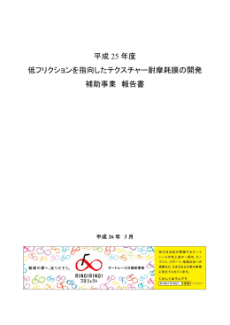 平成 25 年度 低フリクションを指向したテクスチャー耐摩耗膜の開発 補助