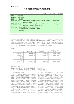 PDF - KAKEN - 科学研究費助成事業データベース