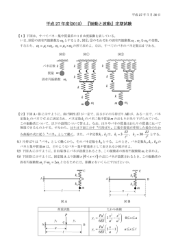 平成 27 年度(2015) 『振動と波動』定期試験