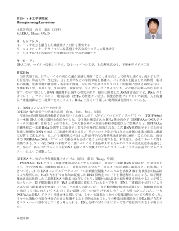 研究年報 前田バイオ工学研究室 Bioengineering Laboratory 主任