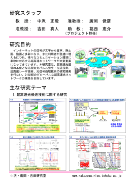 研究スタッフ 研究目的 主な研究テーマ