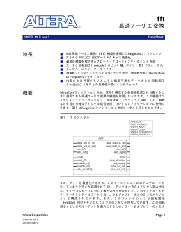 fft 高速フーリエ変換 Data Sheet