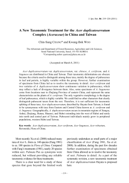 A New Taxonomic Treatment for the Acer duplicatoserratum