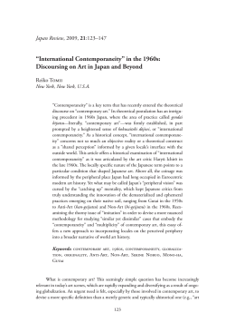 “International Contemporaneity” in the 1960s: Discoursing on Art in