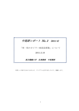 中尾研レポート No.2 (2011-5)