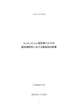 Sr0.6K0.4Fe2As2 超伝導バルクの 超伝導特性における