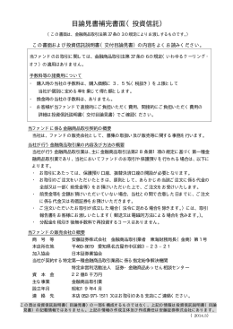 目論見書補完書面（投資信託）