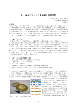「LIGAプロセスの最前線と産業展開」