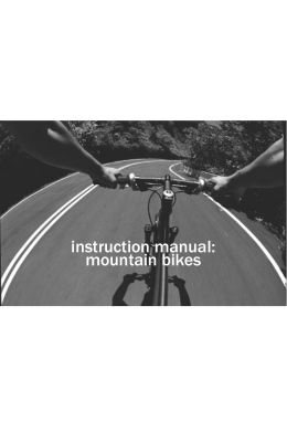 instruction manual: mountain bikes